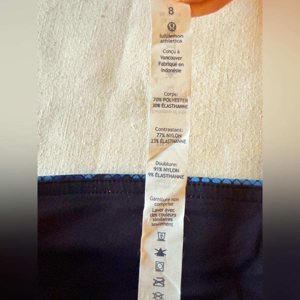 Lululemon "Full-On Luon" Blue Mini Ziggy Snake Print Cropped Leggings US 8 - Picture 7 of 13